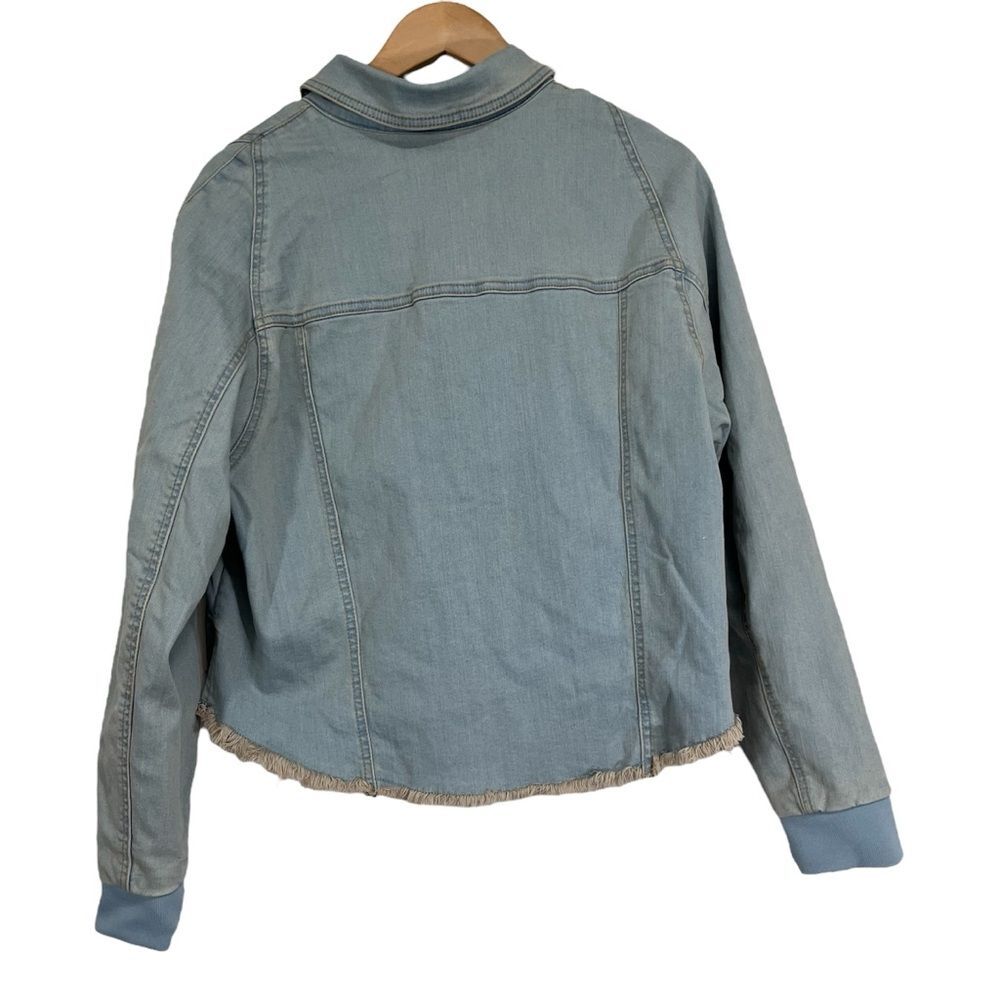 Universal Thread Light Blue Denim Jacket Frayed Hem L - Picture 6 of 8